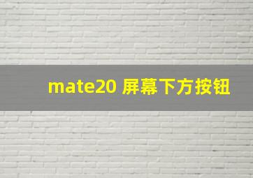 mate20 屏幕下方按钮